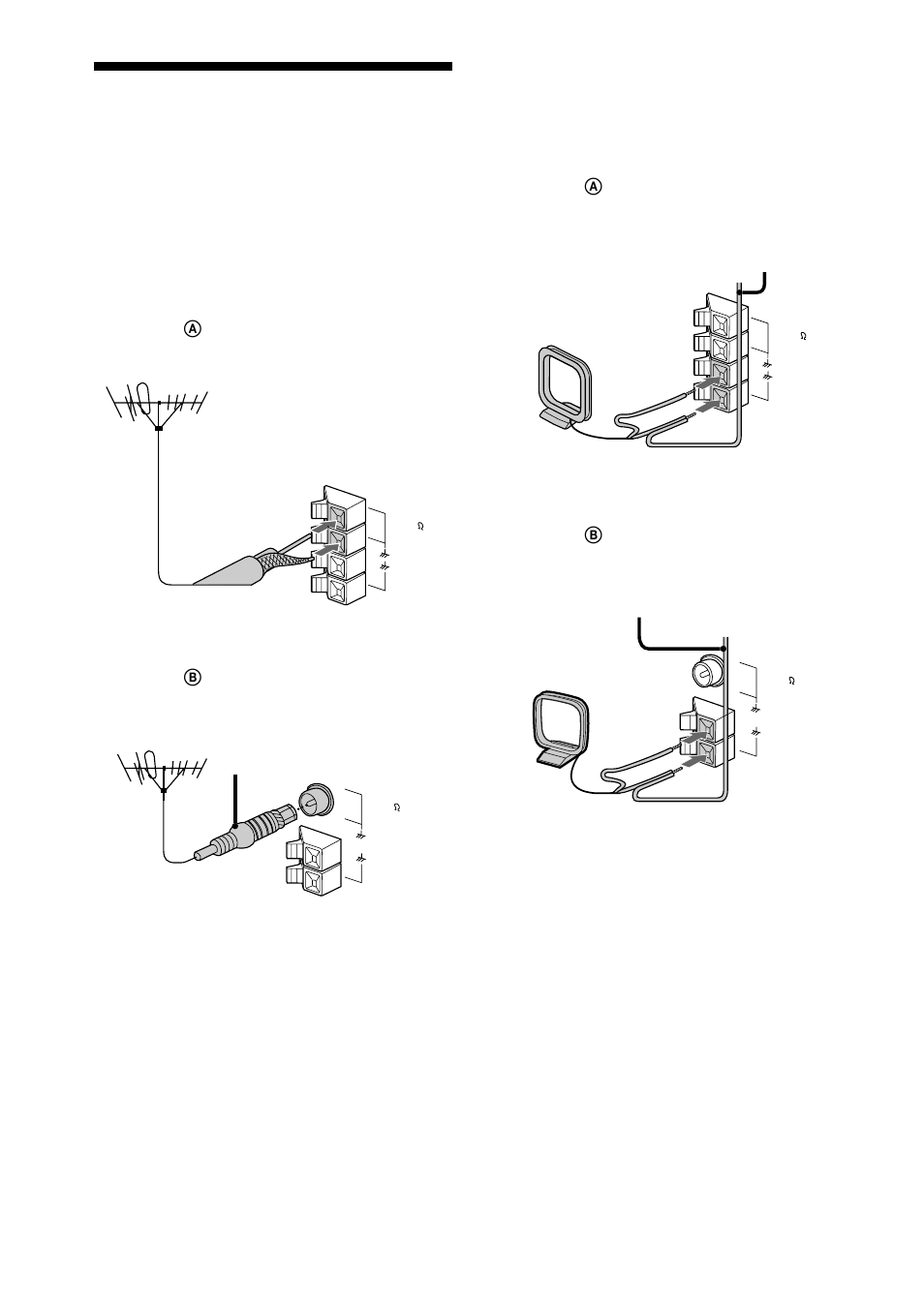 Connecting external antennas, Fm antenna, Am antenna | Sony MHC-BX5 User Manual | Page 40 / 48