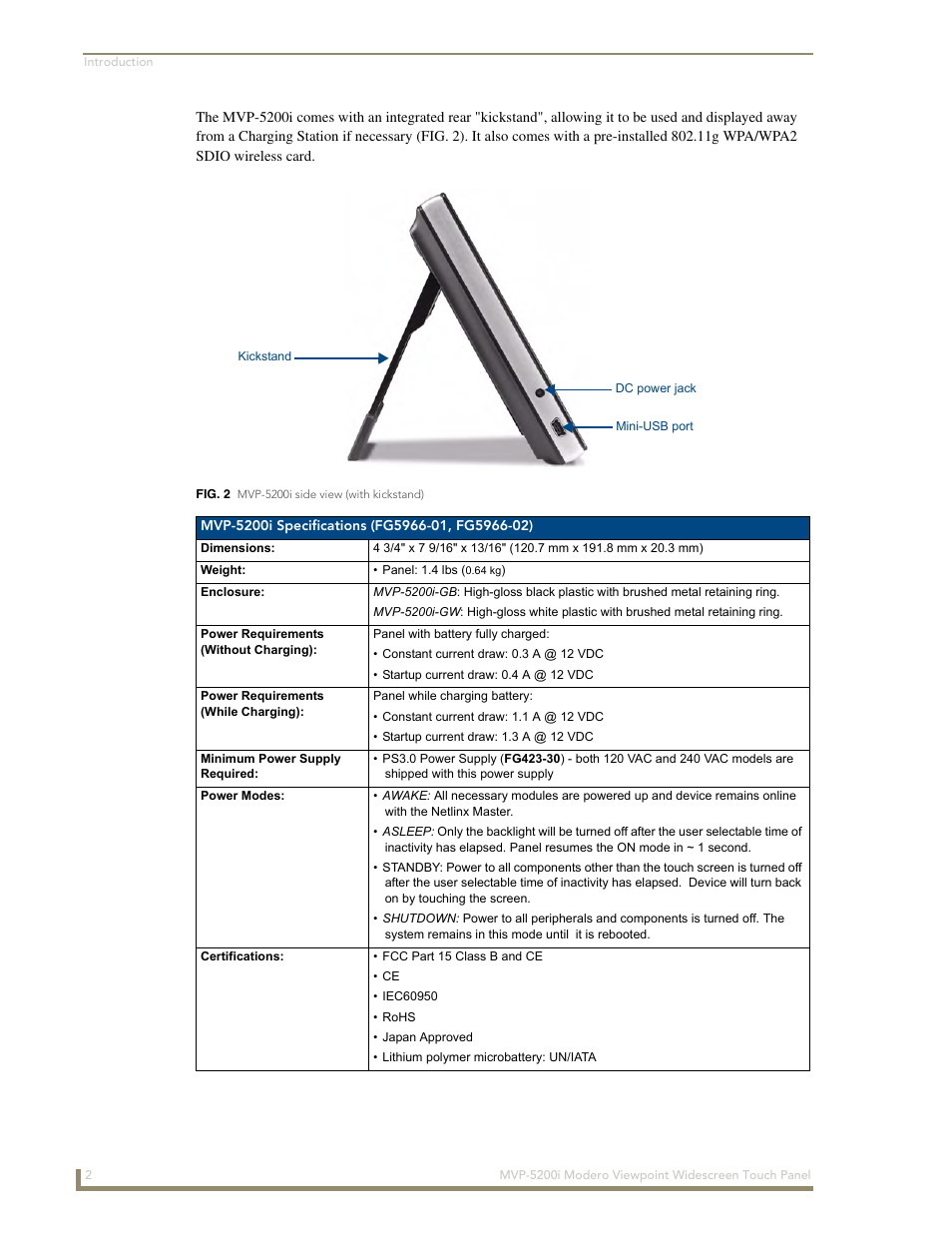 AMX Modero MVP-5200i User Manual | Page 10 / 186