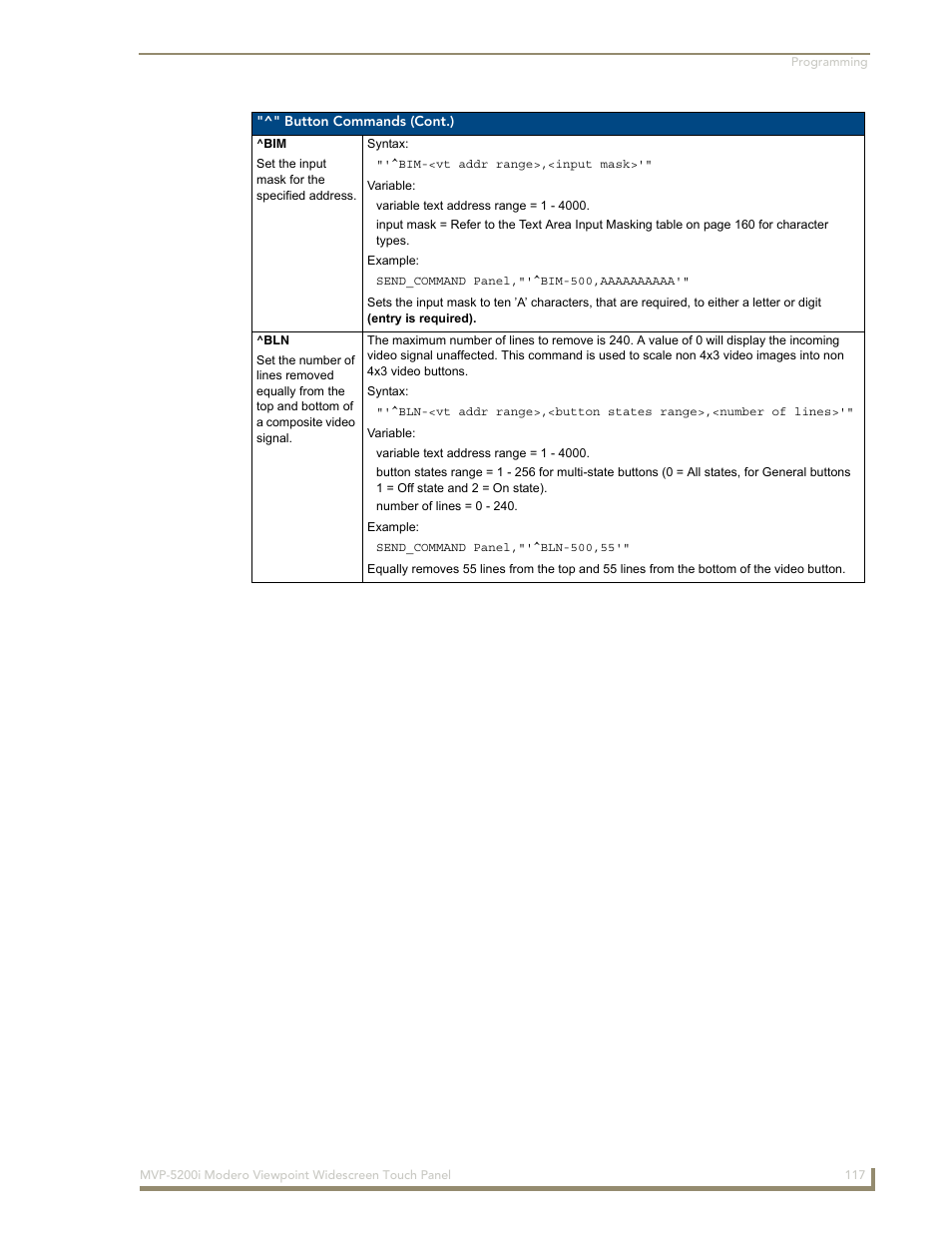 AMX Modero MVP-5200i User Manual | Page 125 / 186