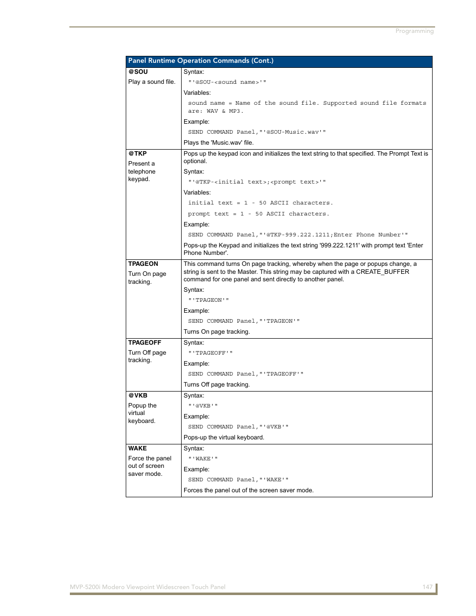 AMX Modero MVP-5200i User Manual | Page 155 / 186