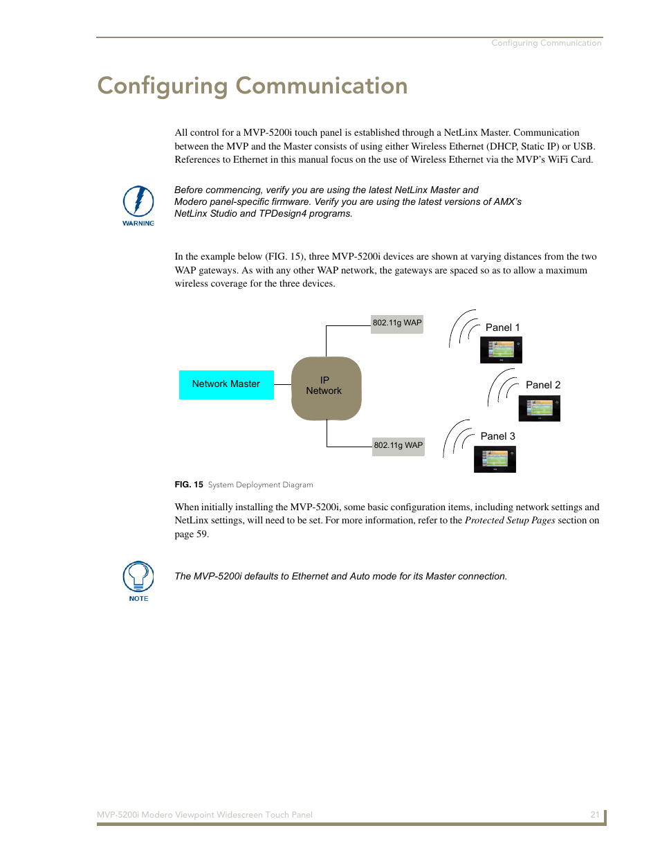 Configuring communication | AMX Modero MVP-5200i User Manual | Page 29 / 186