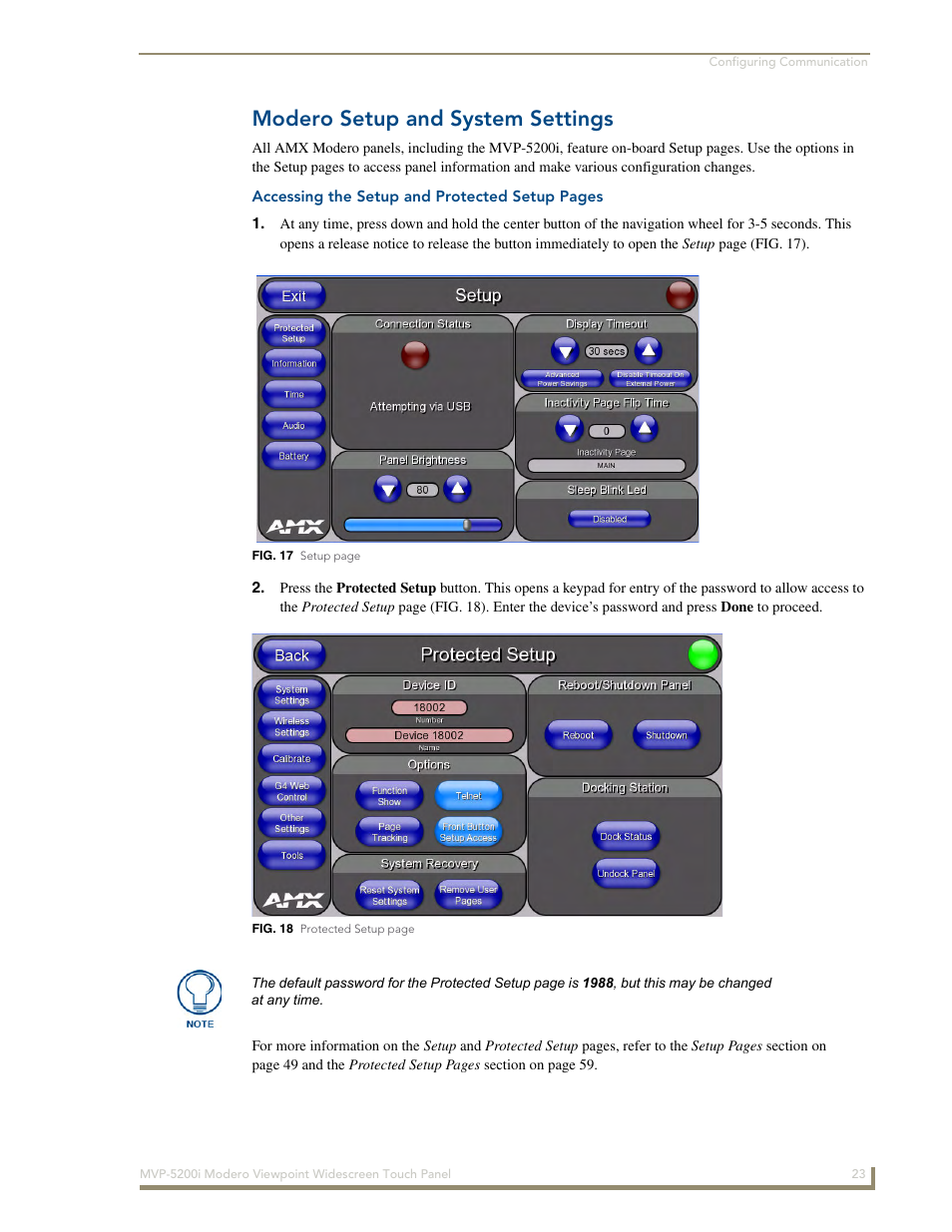 Modero setup and system settings | AMX Modero MVP-5200i User Manual | Page 31 / 186