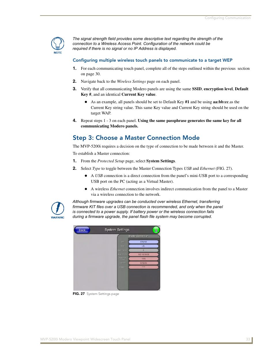 Step 3: choose a master connection mode | AMX Modero MVP-5200i User Manual | Page 41 / 186