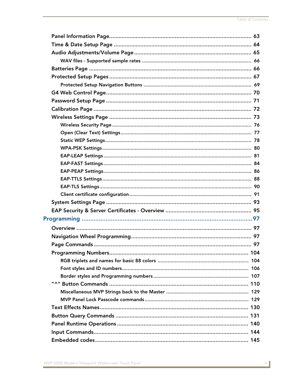 AMX Modero MVP-5200i User Manual | Page 7 / 186