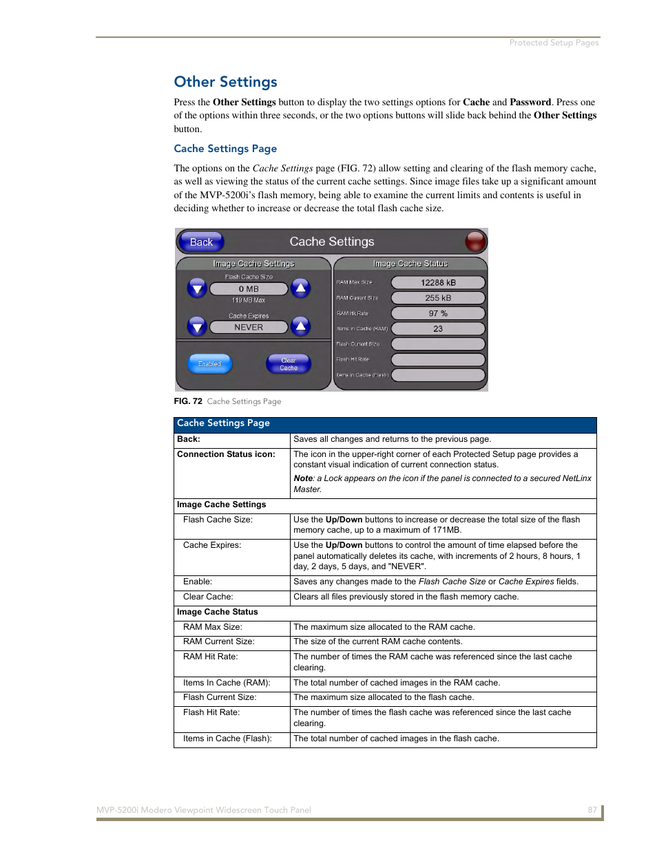 Other settings | AMX Modero MVP-5200i User Manual | Page 95 / 186