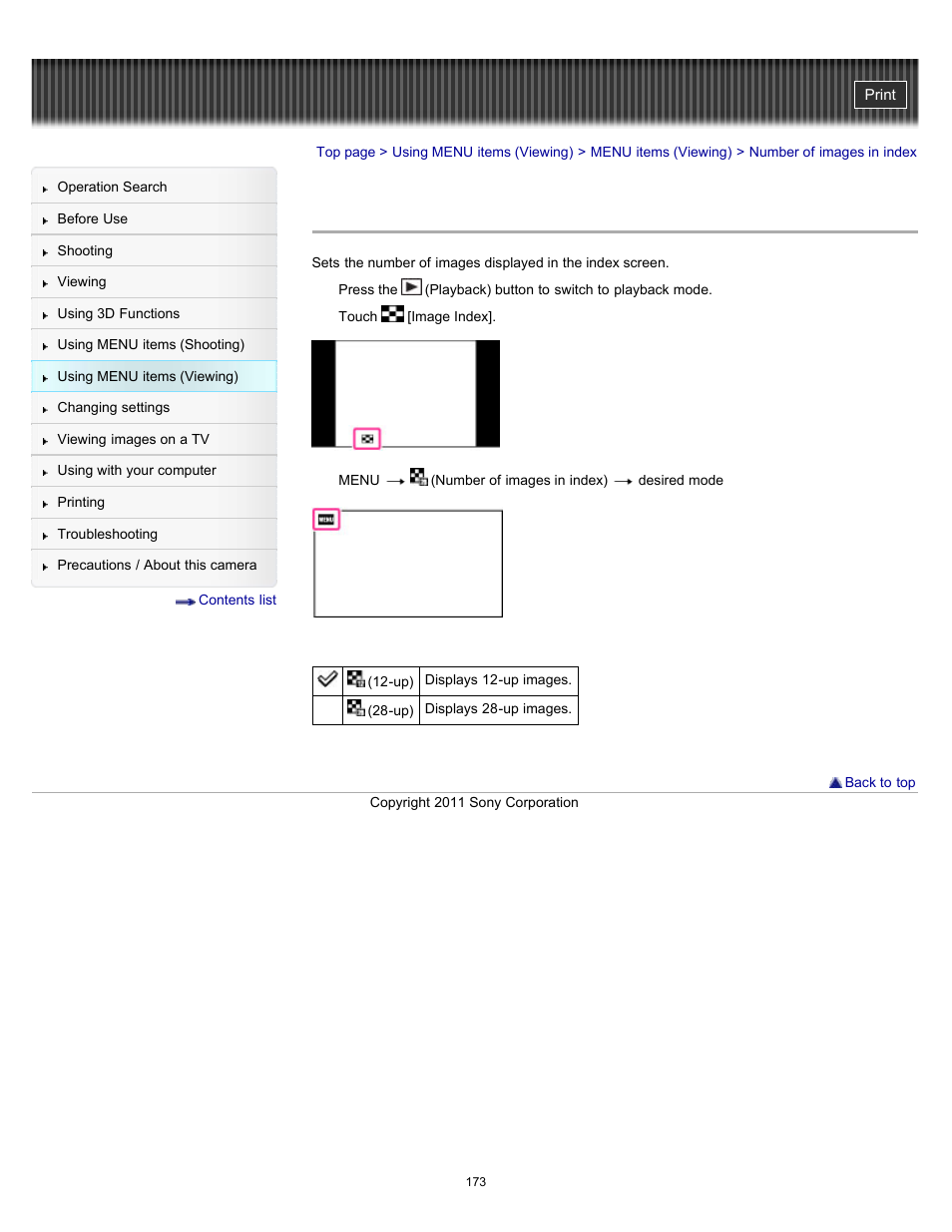 Number of images in index | Sony DSC-TX10 User Manual | Page 173 / 296