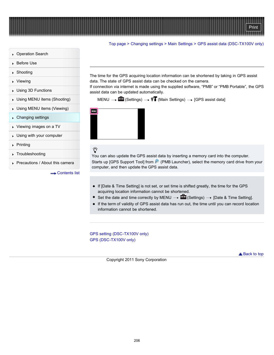 Gps assist data (dsc-tx100v only), Details | Sony DSC-TX10 User Manual | Page 206 / 296