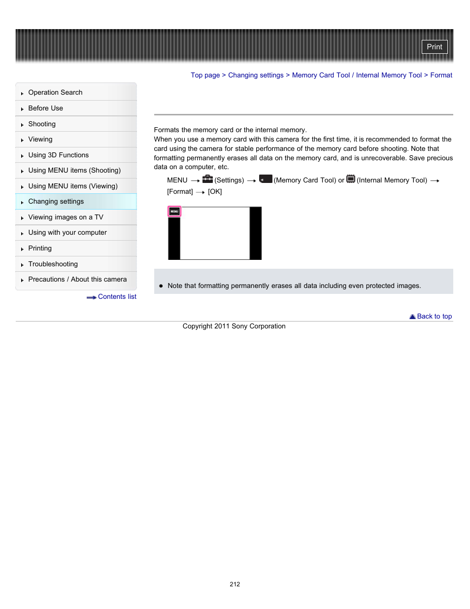 Format | Sony DSC-TX10 User Manual | Page 212 / 296