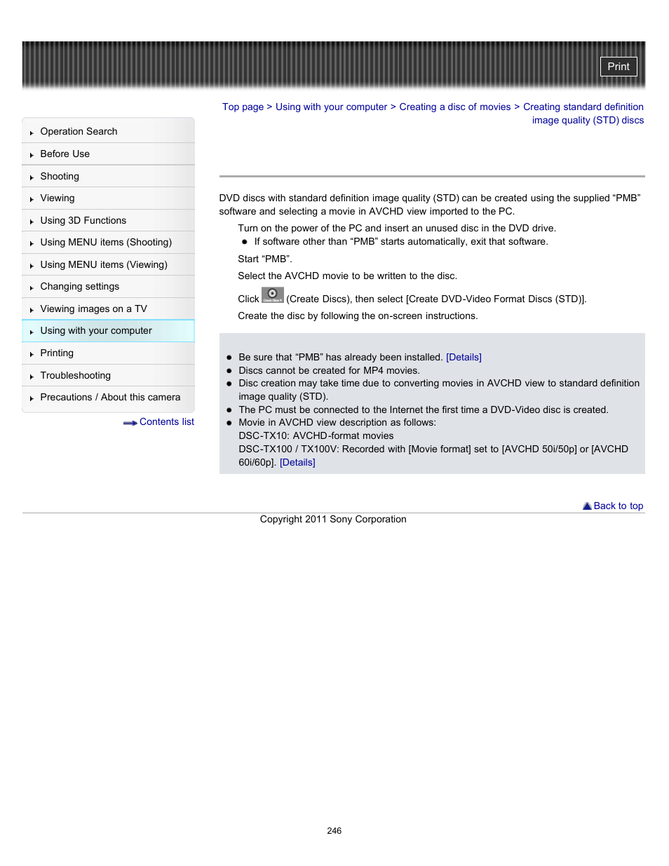 Sony DSC-TX10 User Manual | Page 246 / 296