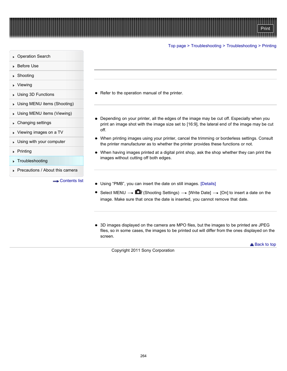 Printing | Sony DSC-TX10 User Manual | Page 264 / 296