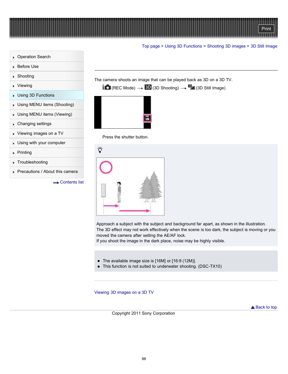 3d still image, Details | Sony DSC-TX10 User Manual | Page 88 / 296