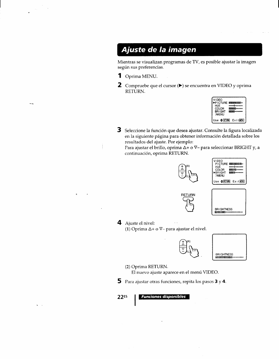 Ajuste de la imagen | Sony KV-9PT60 User Manual | Page 50 / 56