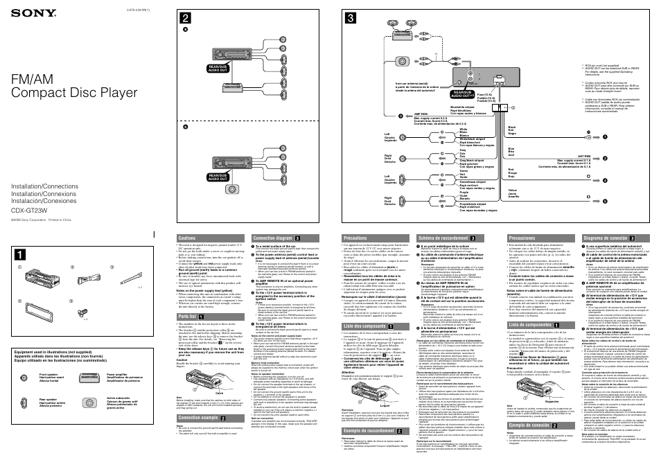 Sony CDX-GT23W User Manual | 2 pages