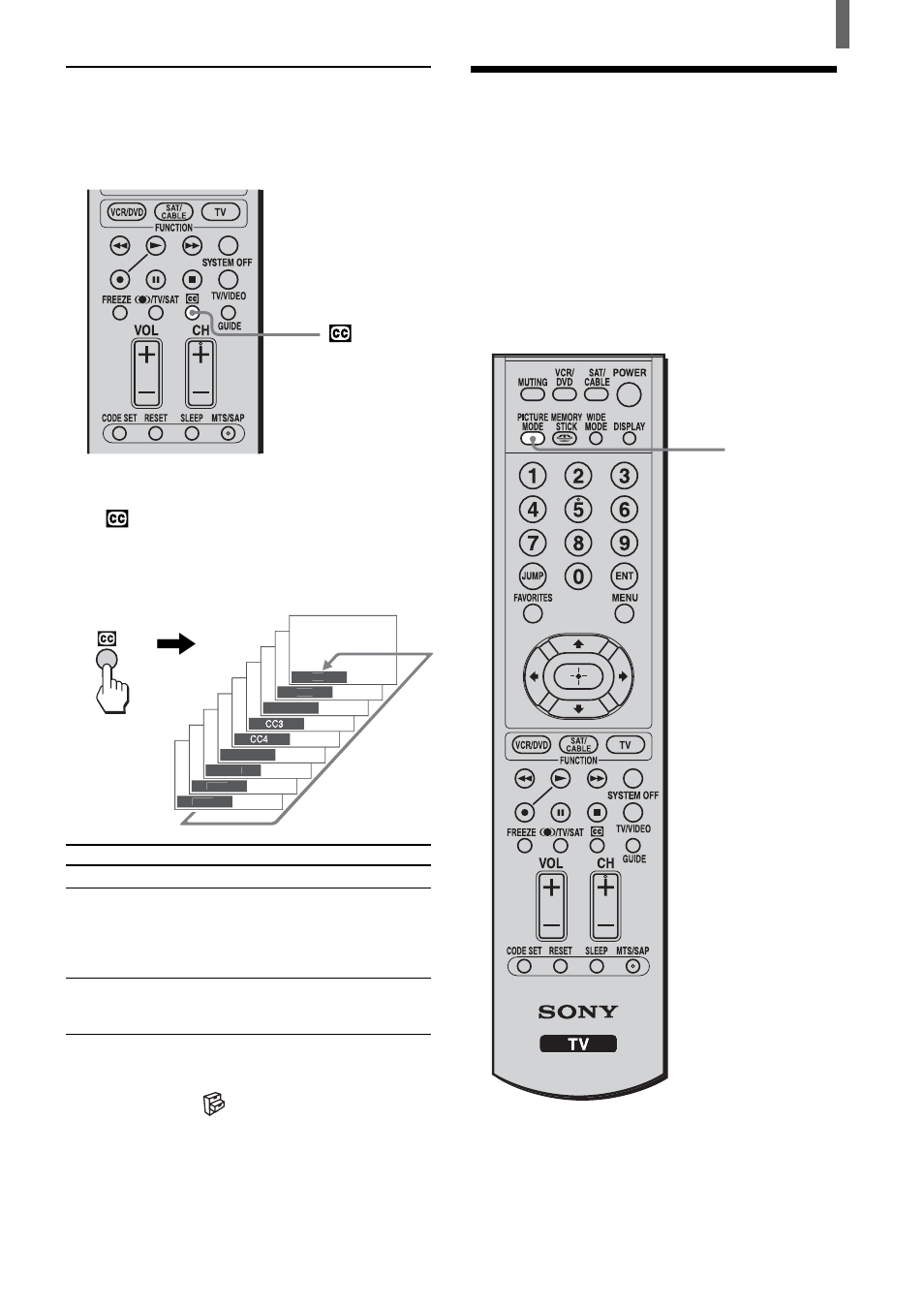 Watching with closed caption, Selecting the picture mode | Sony KLV-23HR2 User Manual | Page 25 / 84