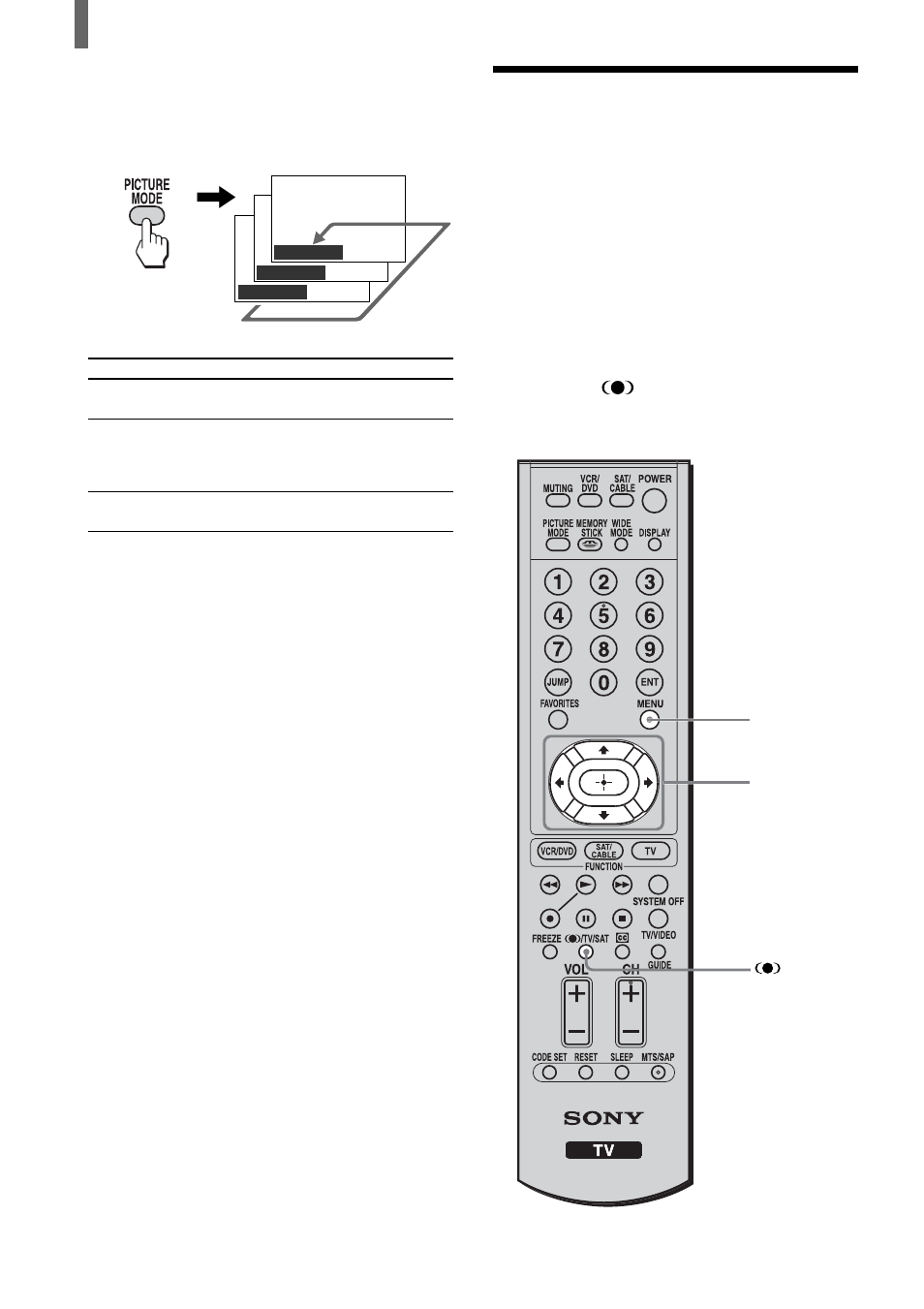 Selecting the effect mode | Sony KLV-23HR2 User Manual | Page 26 / 84