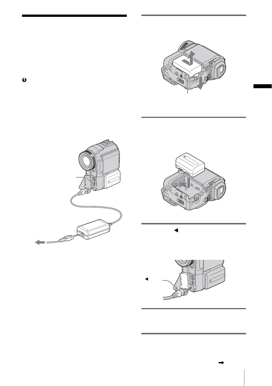Step 2: charging the battery pack | Sony DCR-PC330 User Manual | Page 13 / 136