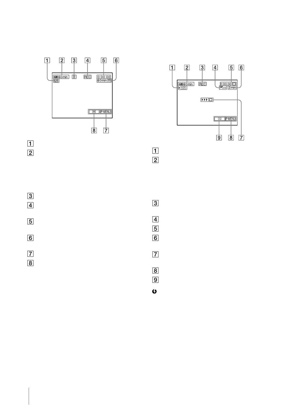 24 indicators displayed during recording on a tape | Sony DCR-PC330 User Manual | Page 24 / 136