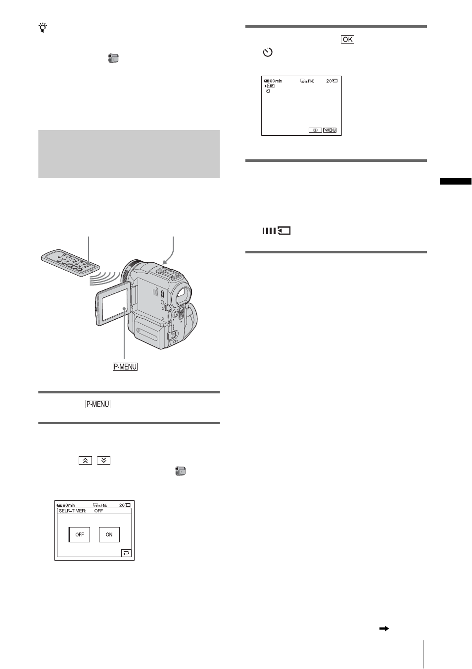 Using the self-timer | Sony DCR-PC330 User Manual | Page 31 / 136