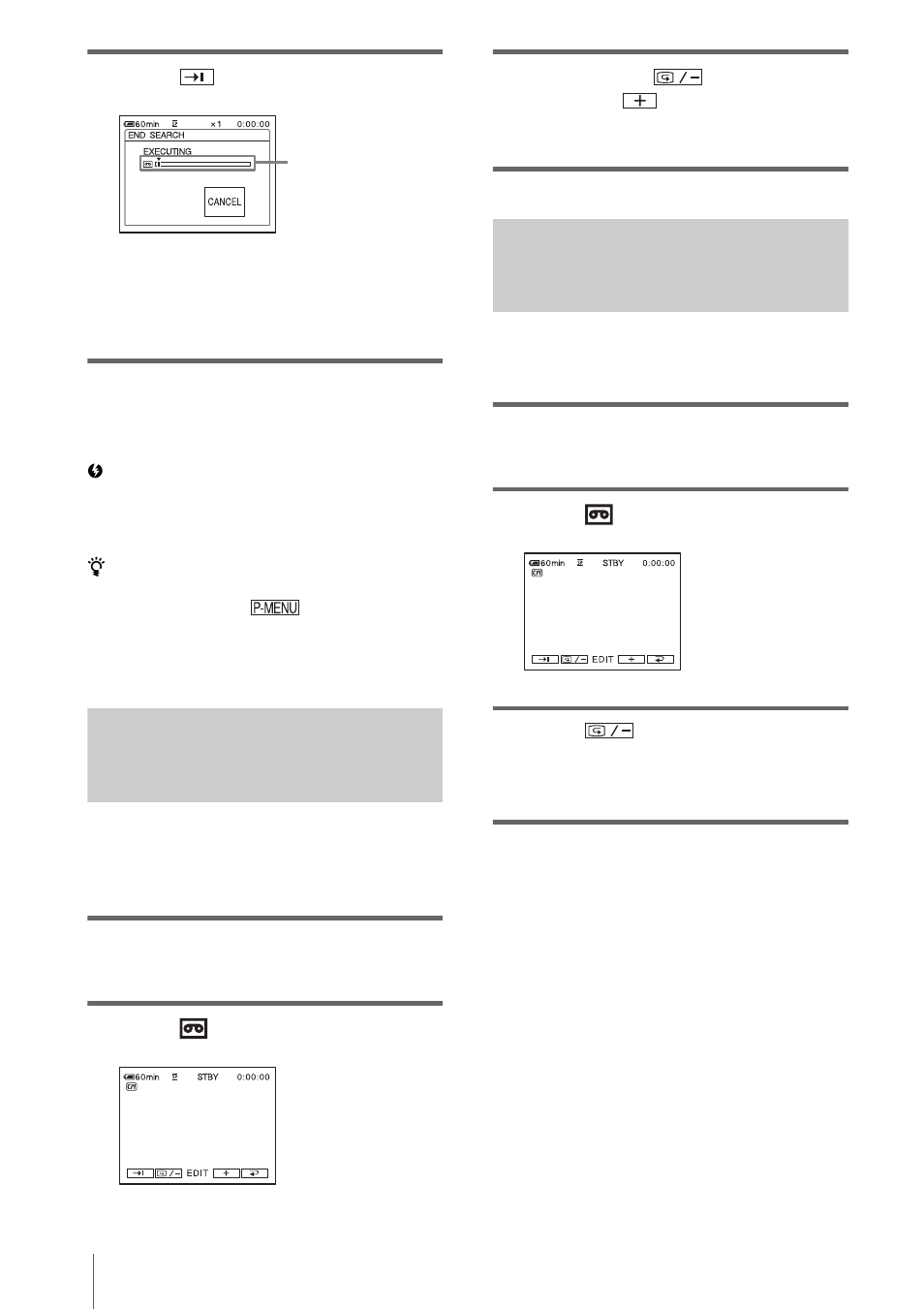 Searching manually – edit search | Sony DCR-PC330 User Manual | Page 44 / 136