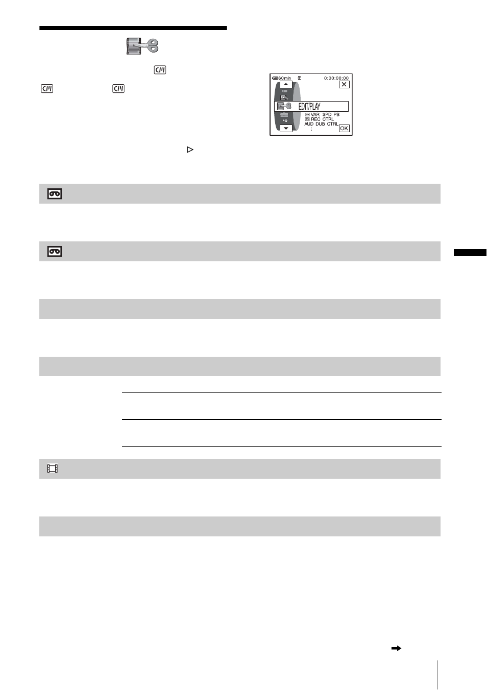 Using the, Edit/play) menu, Ay (p. 73) | Using the (edit/ play) menu | Sony DCR-PC330 User Manual | Page 73 / 136
