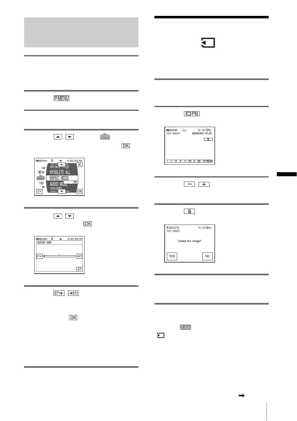 Deleting recorded pictures | Sony DCR-PC330 User Manual | Page 99 / 136