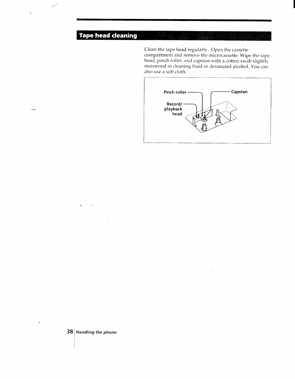 Tape head cleaning | Sony SPP-AQ25 User Manual | Page 42 / 88