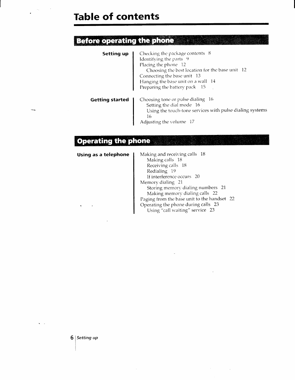 Sony SPP-AQ25 User Manual | Page 6 / 88