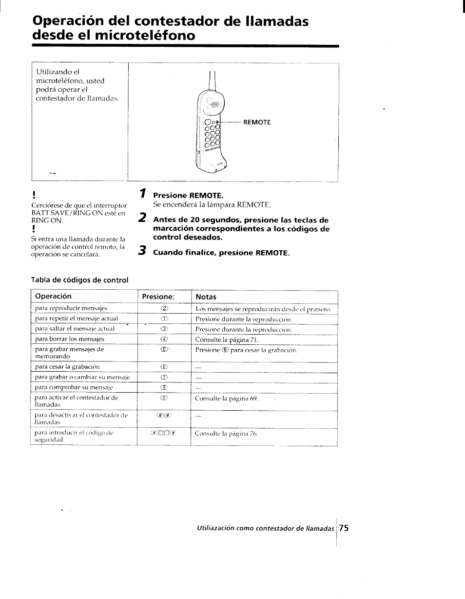 1 presione remote, 3 cuando finalice, presione remote | Sony SPP-AQ25 User Manual | Page 78 / 88