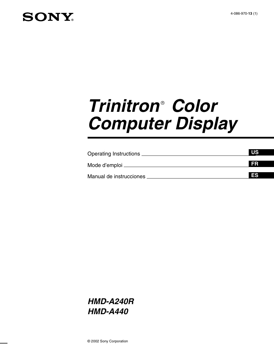 Sony HMD-A440 User Manual | 24 pages