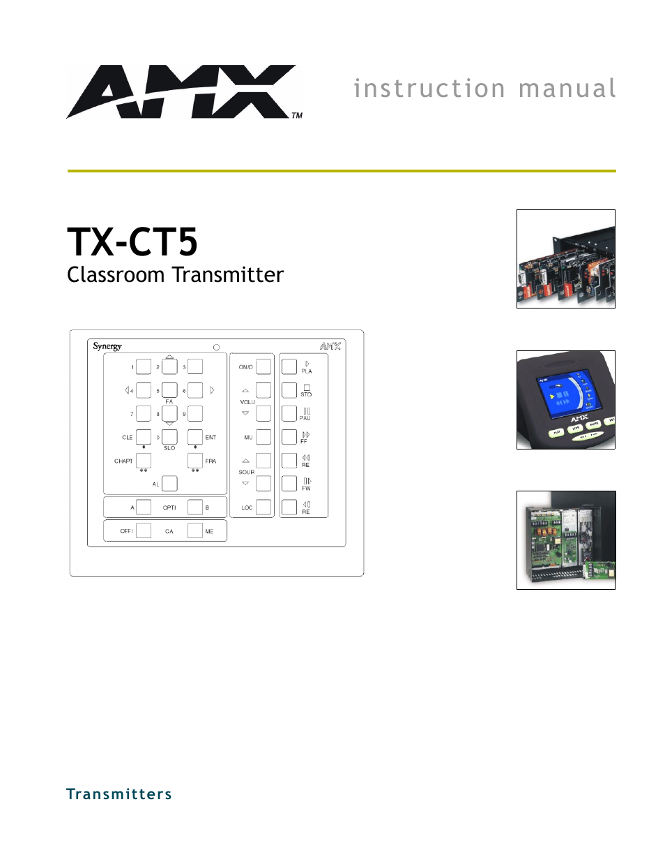 AMX Classroom Transmitter TX-CT5 User Manual | 10 pages