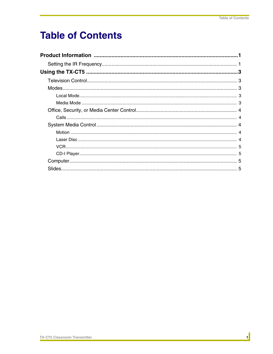 AMX Classroom Transmitter TX-CT5 User Manual | Page 3 / 10