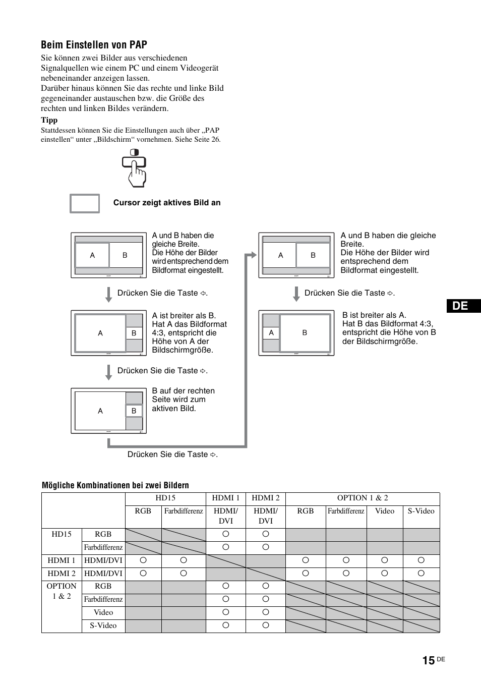 Beim einstellen von pap | Sony FWD-32LX2F User Manual | Page 127 / 255