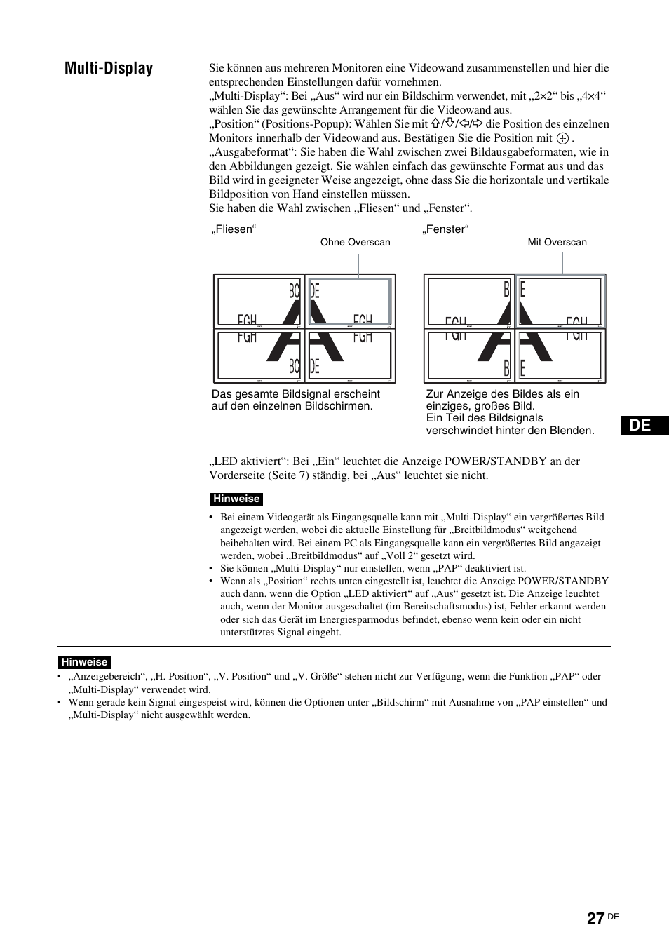 Seite 27), Multi-display | Sony FWD-32LX2F User Manual | Page 139 / 255