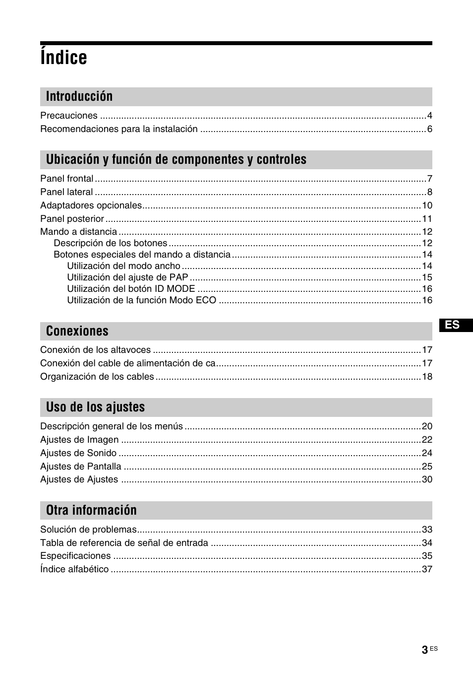 Índice | Sony FWD-32LX2F User Manual | Page 151 / 255