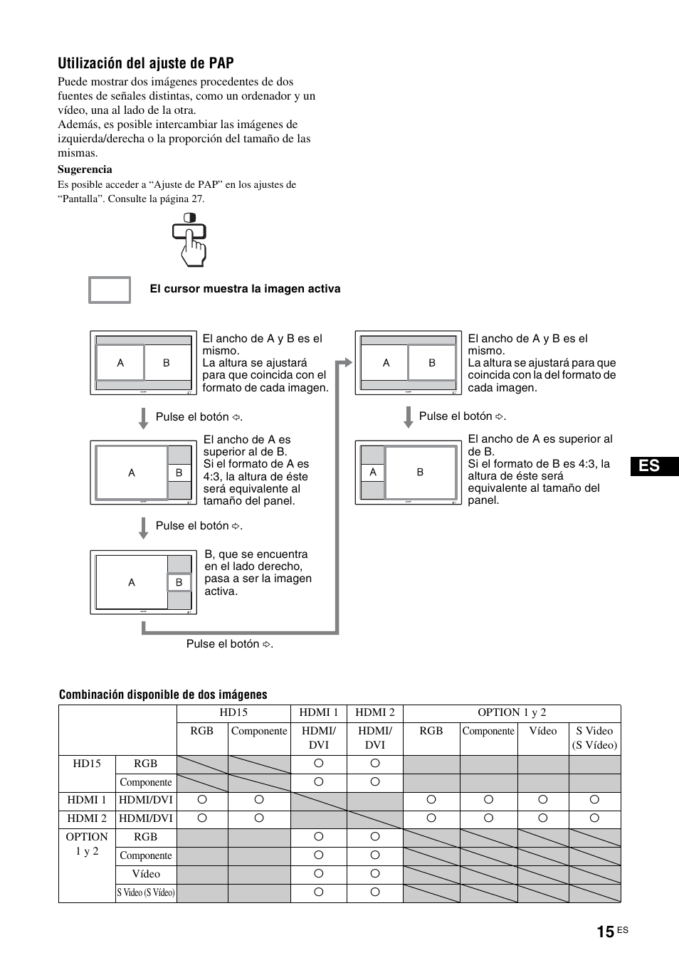 Utilización del ajuste de pap | Sony FWD-32LX2F User Manual | Page 163 / 255