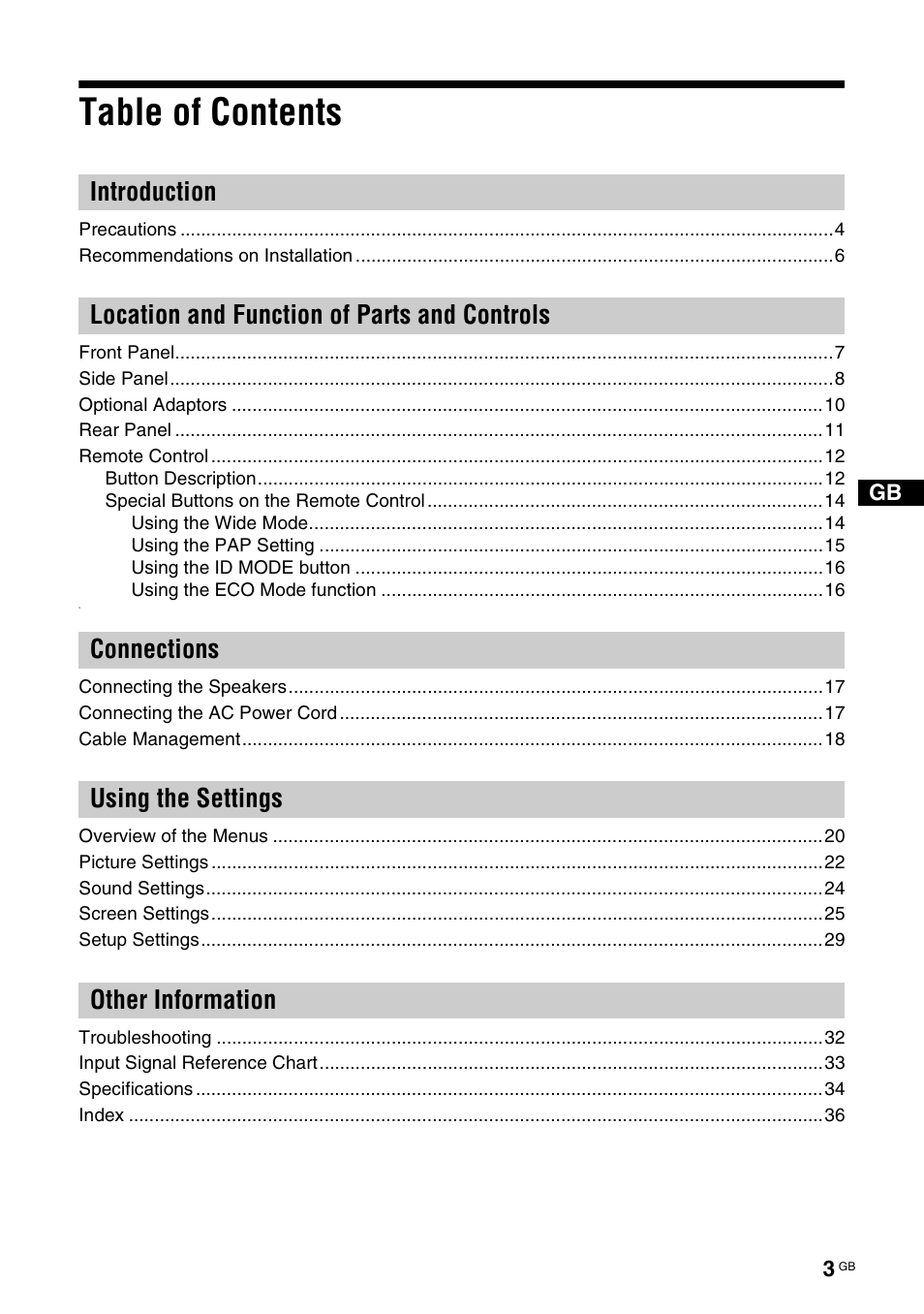 Sony FWD-32LX2F User Manual | Page 43 / 255