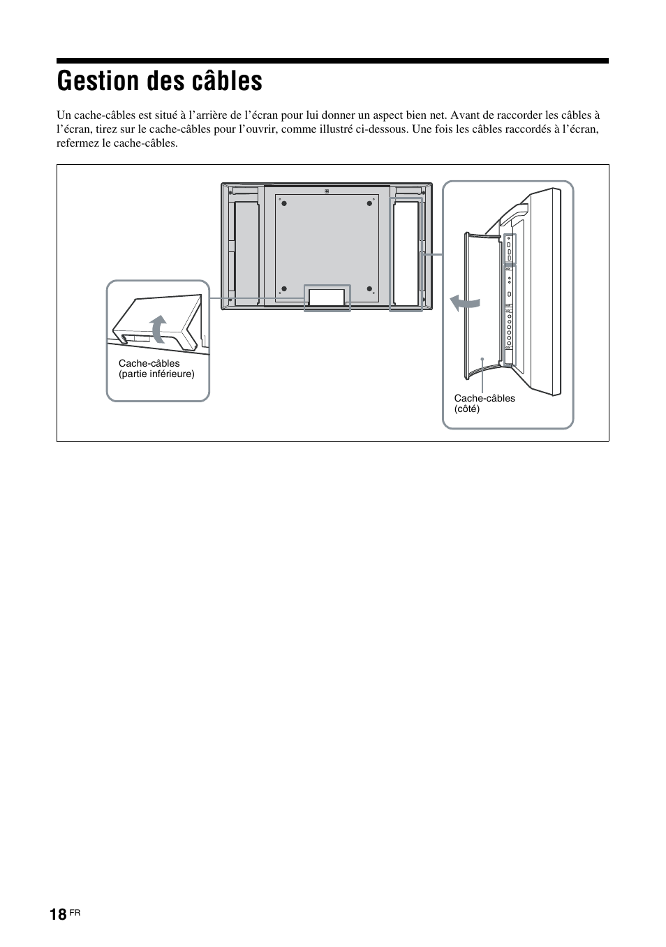 Gestion des câbles | Sony FWD-32LX2F User Manual | Page 94 / 255