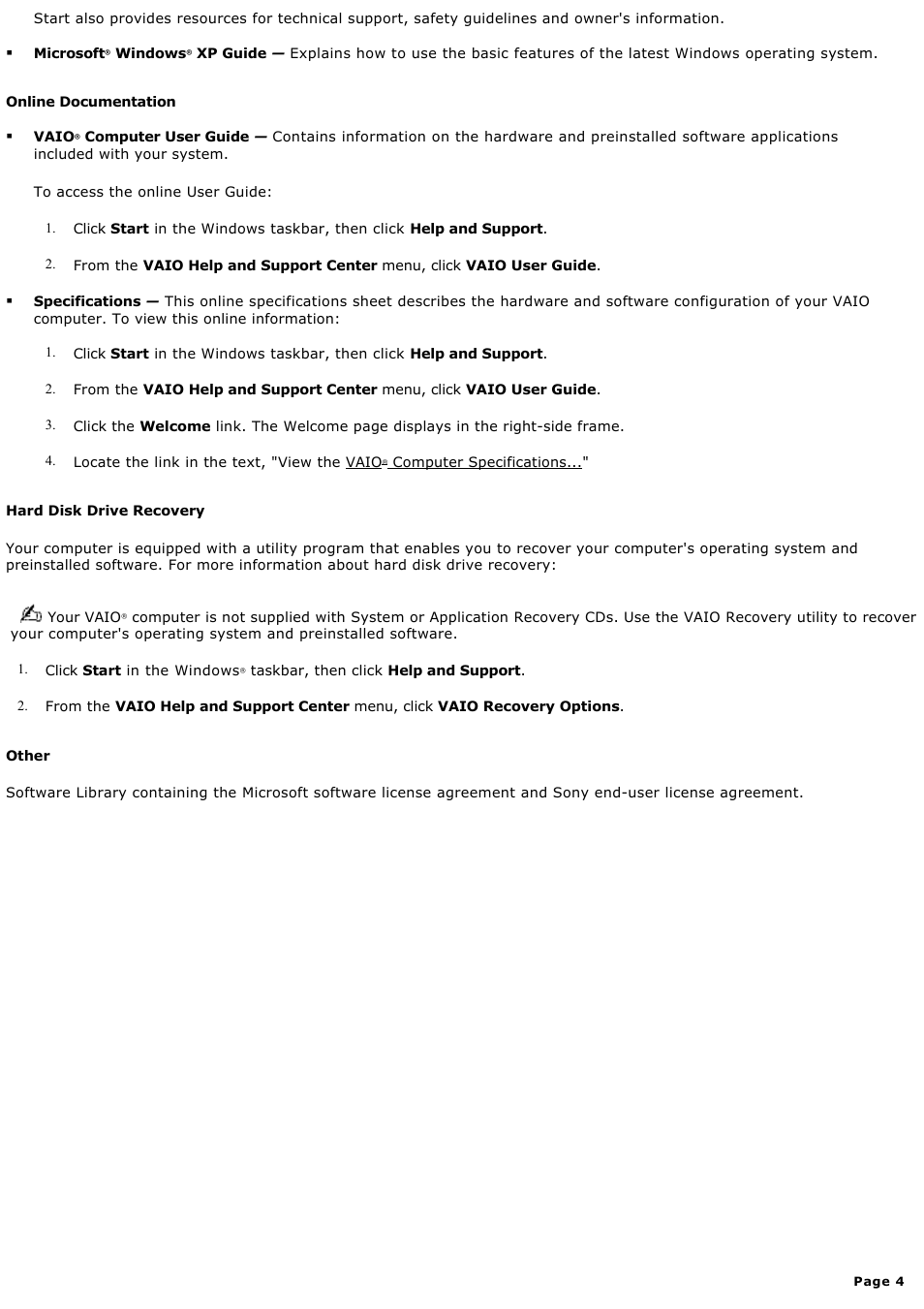 Sony PCV-W510G User Manual | Page 4 / 129