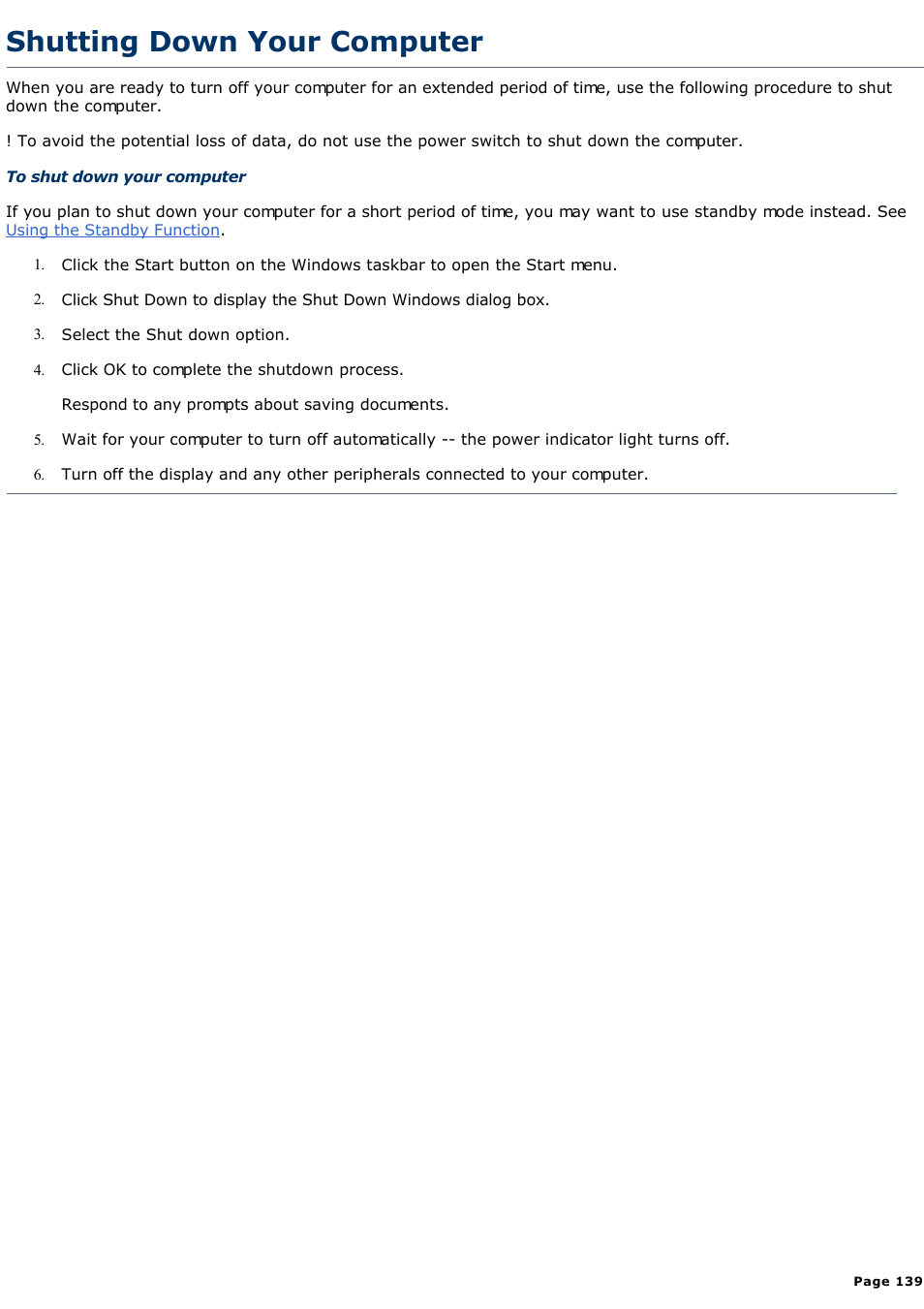 Shutting down your computer | Sony PCV-R526DS User Manual | Page 139 / 245