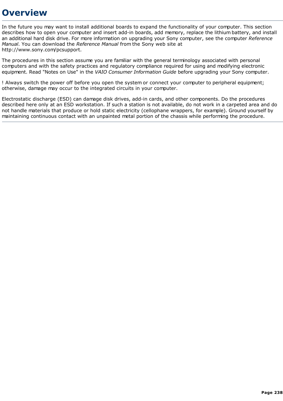 Overview | Sony PCV-R526DS User Manual | Page 238 / 245