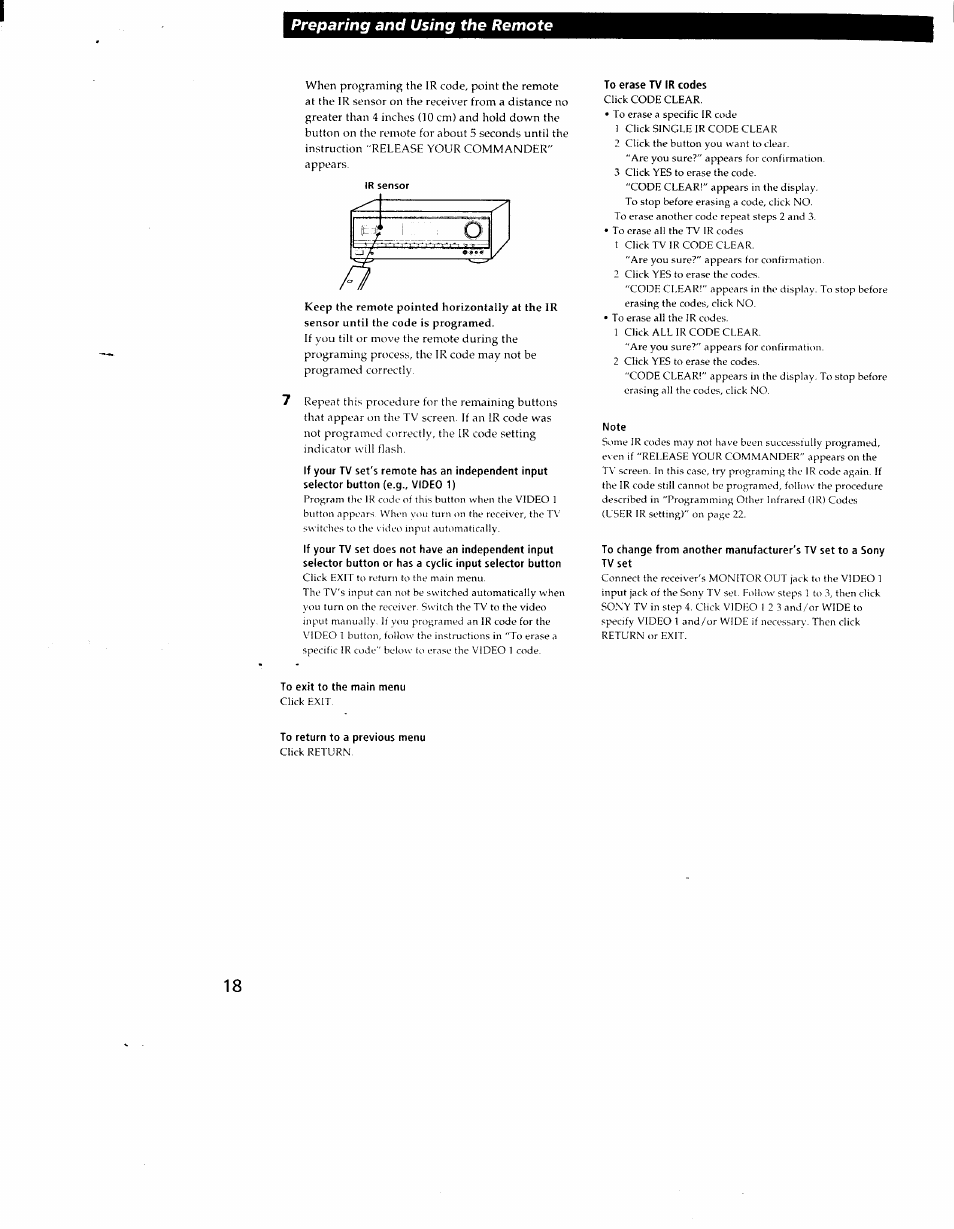 Preparing and using the remote | Sony STR-DE905G User Manual | Page 18 / 51