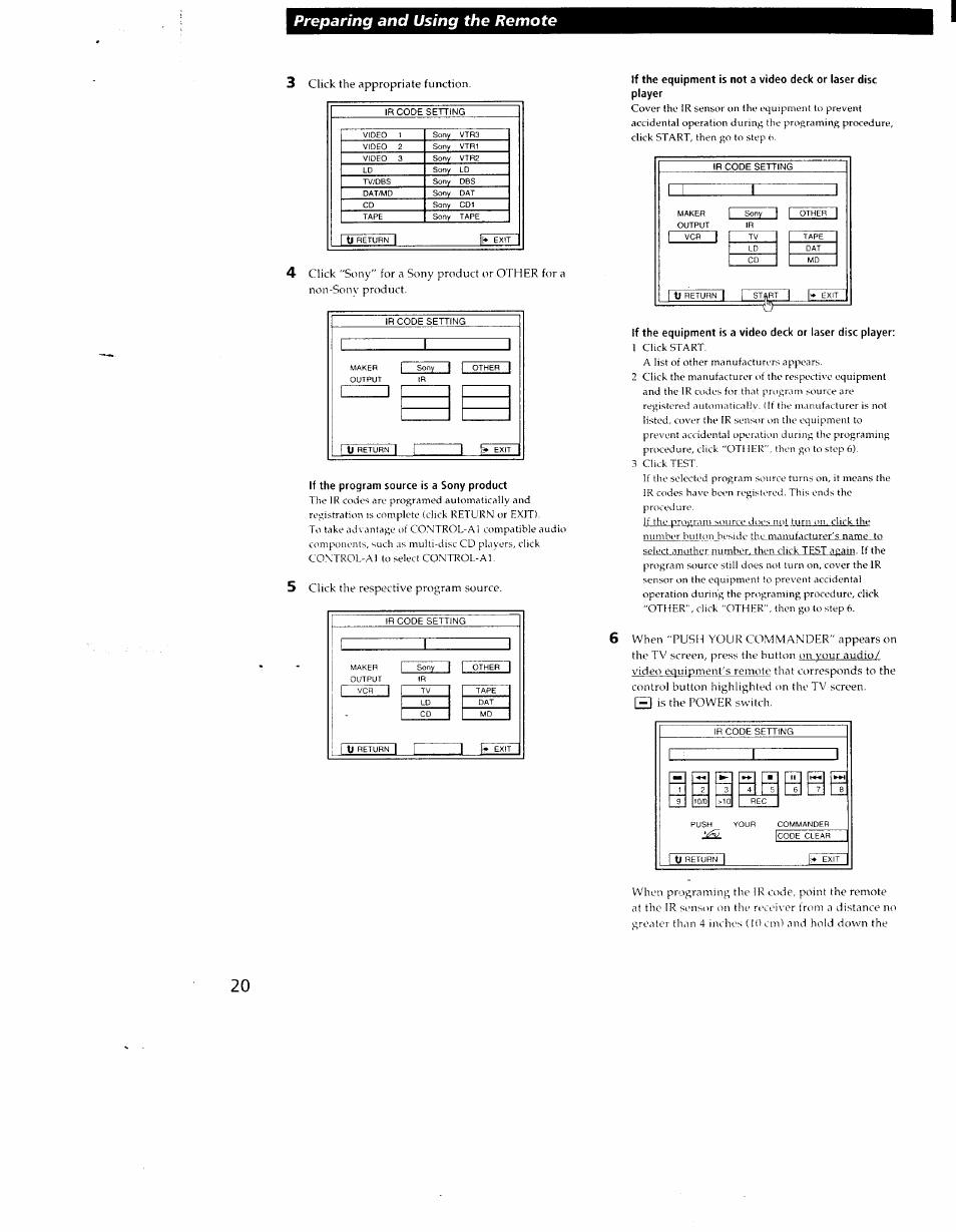 Preparing and using the remote | Sony STR-DE905G User Manual | Page 20 / 51