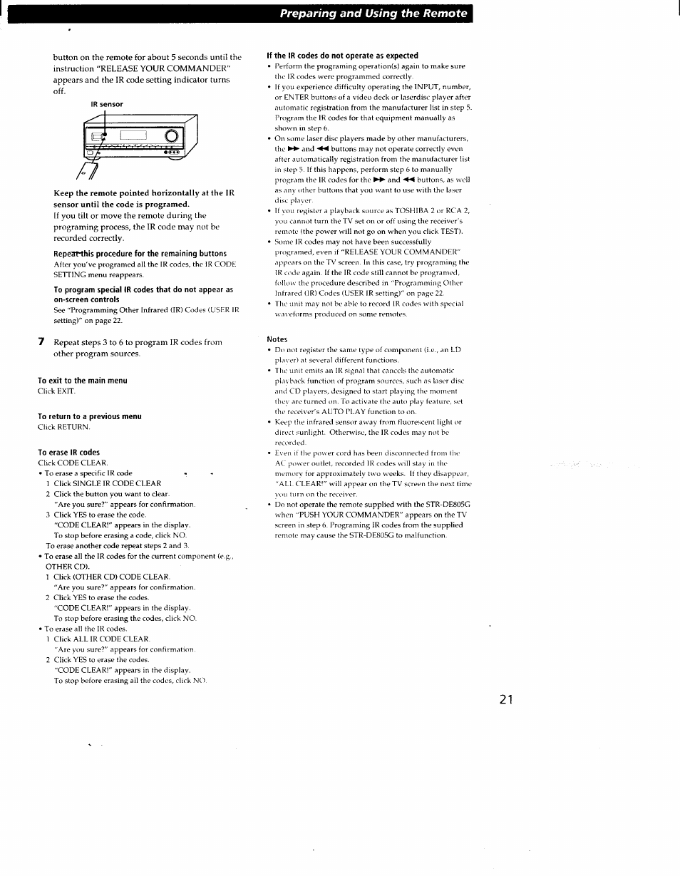 Preparing and using the remote | Sony STR-DE905G User Manual | Page 21 / 51