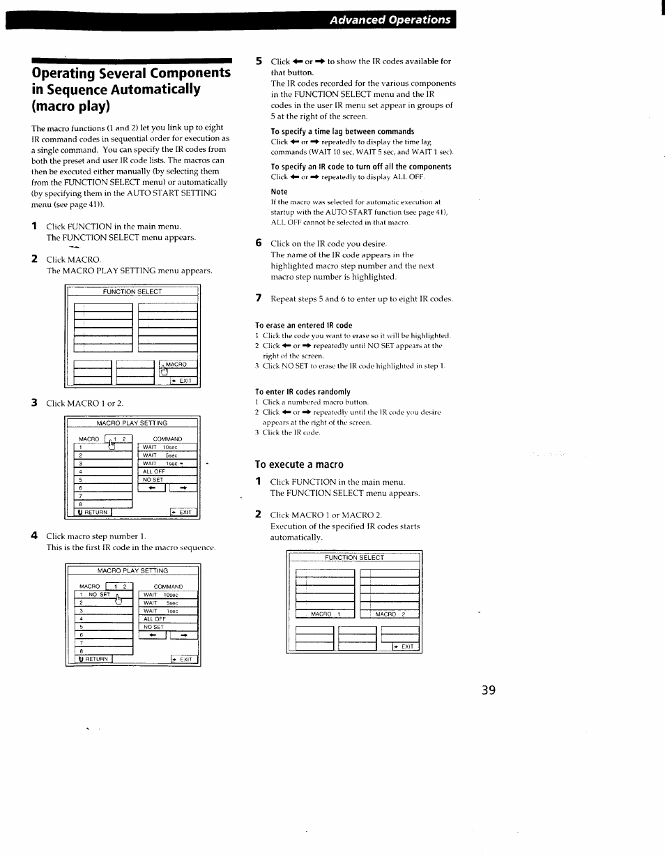 Advanced operations | Sony STR-DE905G User Manual | Page 39 / 51