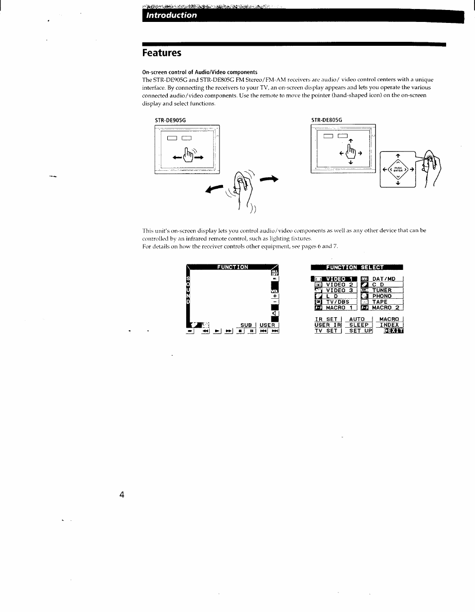 Features | Sony STR-DE905G User Manual | Page 4 / 51