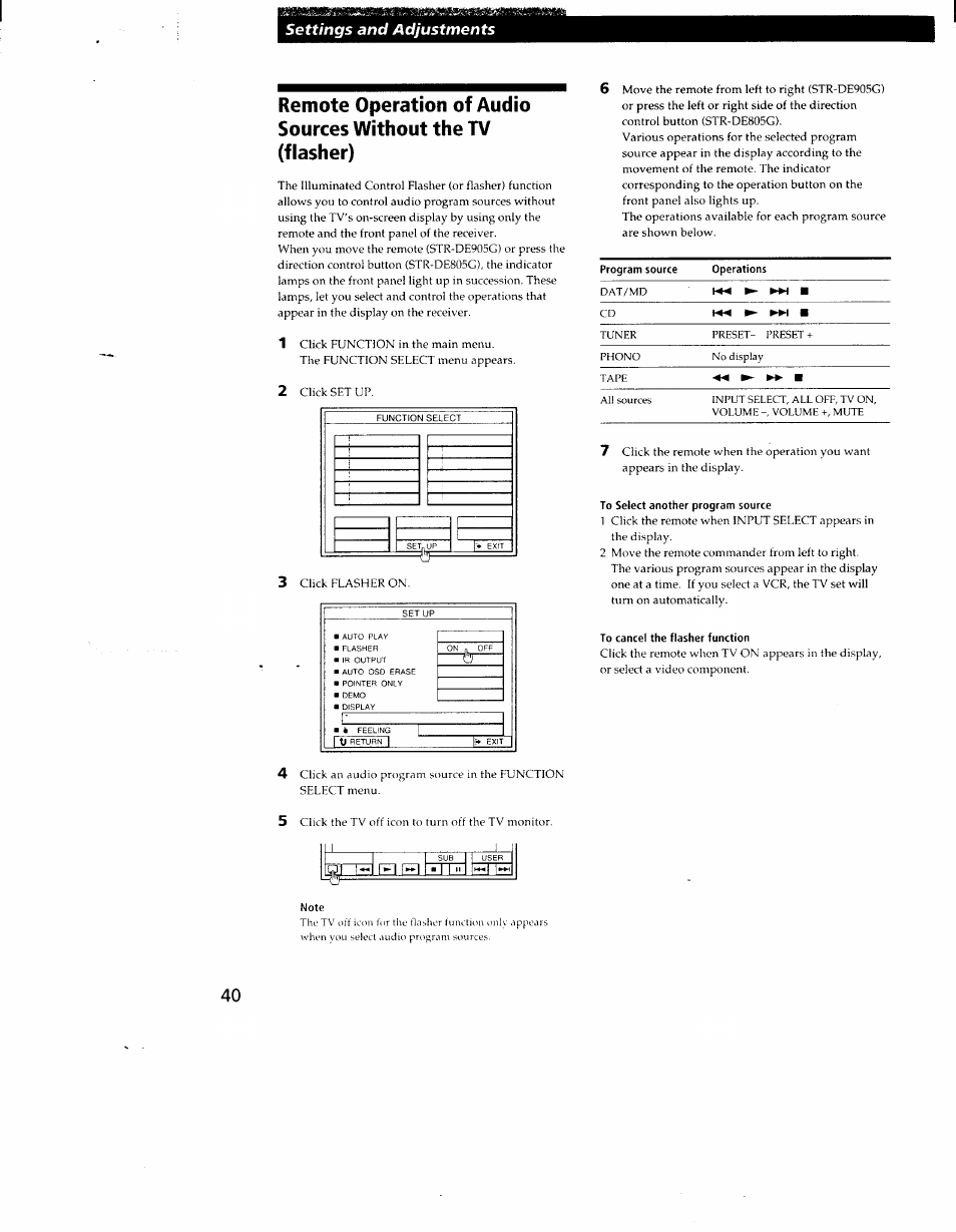 Settings and adjustments | Sony STR-DE905G User Manual | Page 40 / 51