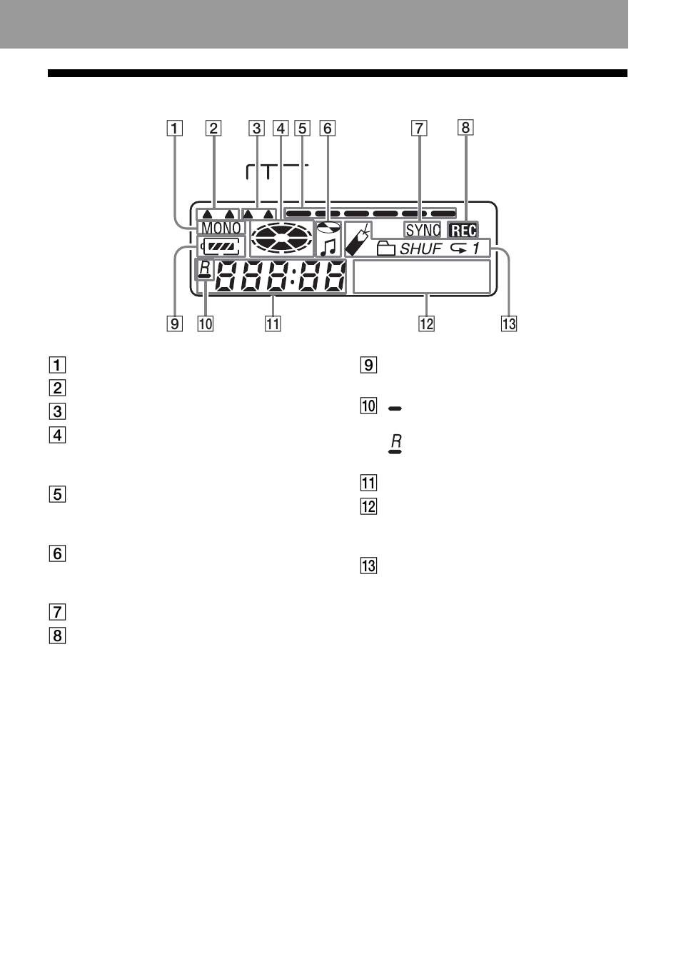15 the display window of the recorder, L p 2 . 4 1 2 | Sony MZ-NF610 User Manual | Page 15 / 124
