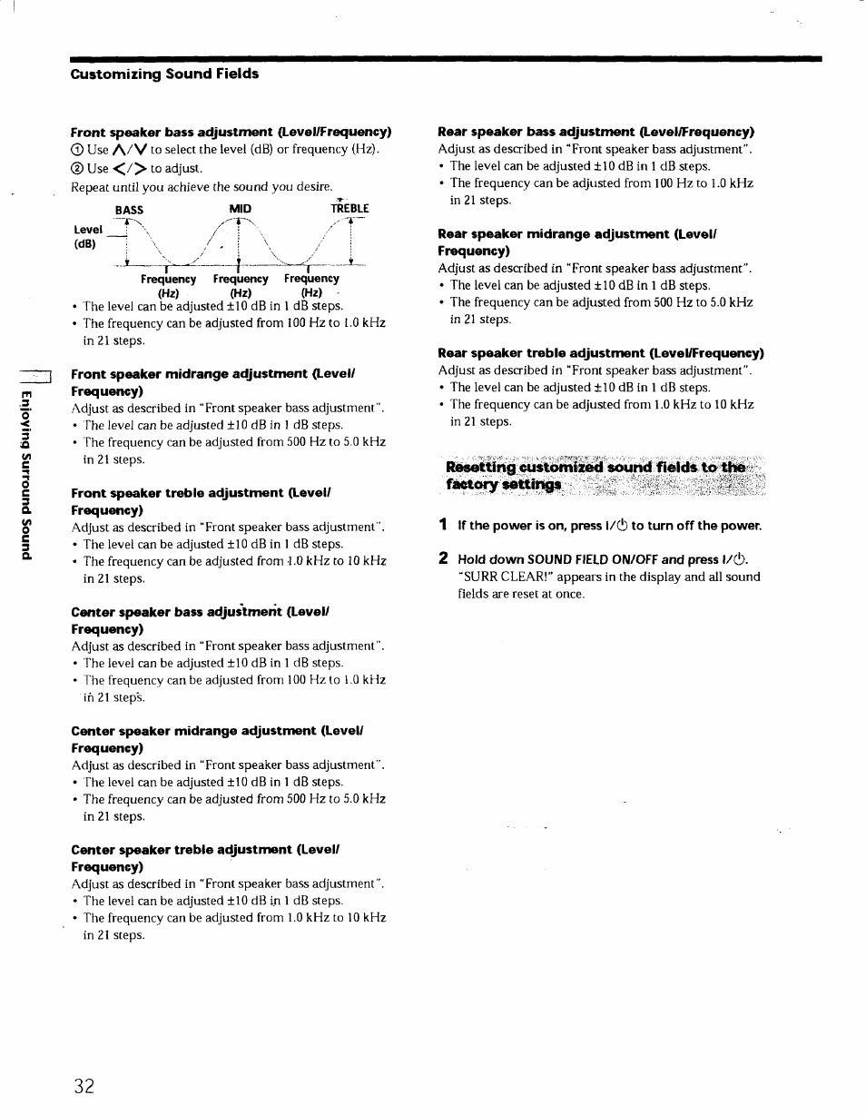 Customizing sound fields | Sony STR-DE725 User Manual | Page 31 / 47