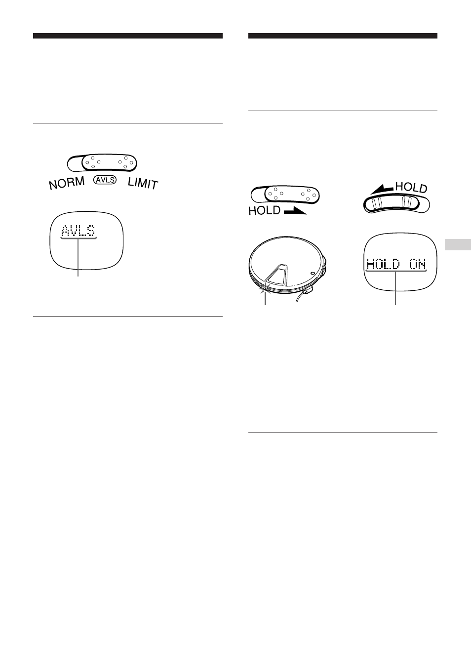 Protecting your hearing (avls), Locking the controls (hold), 15 protecting your hearing | Locking the controls | Sony D-EJ01 User Manual | Page 15 / 28