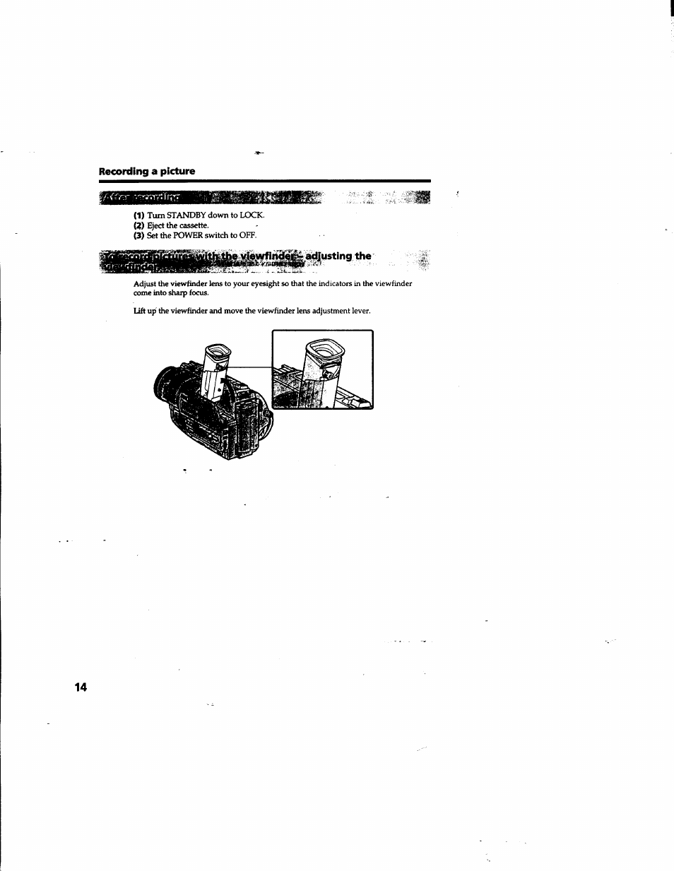 Te^in^^^adjusting the | Sony DCR-TR7000 User Manual | Page 14 / 84